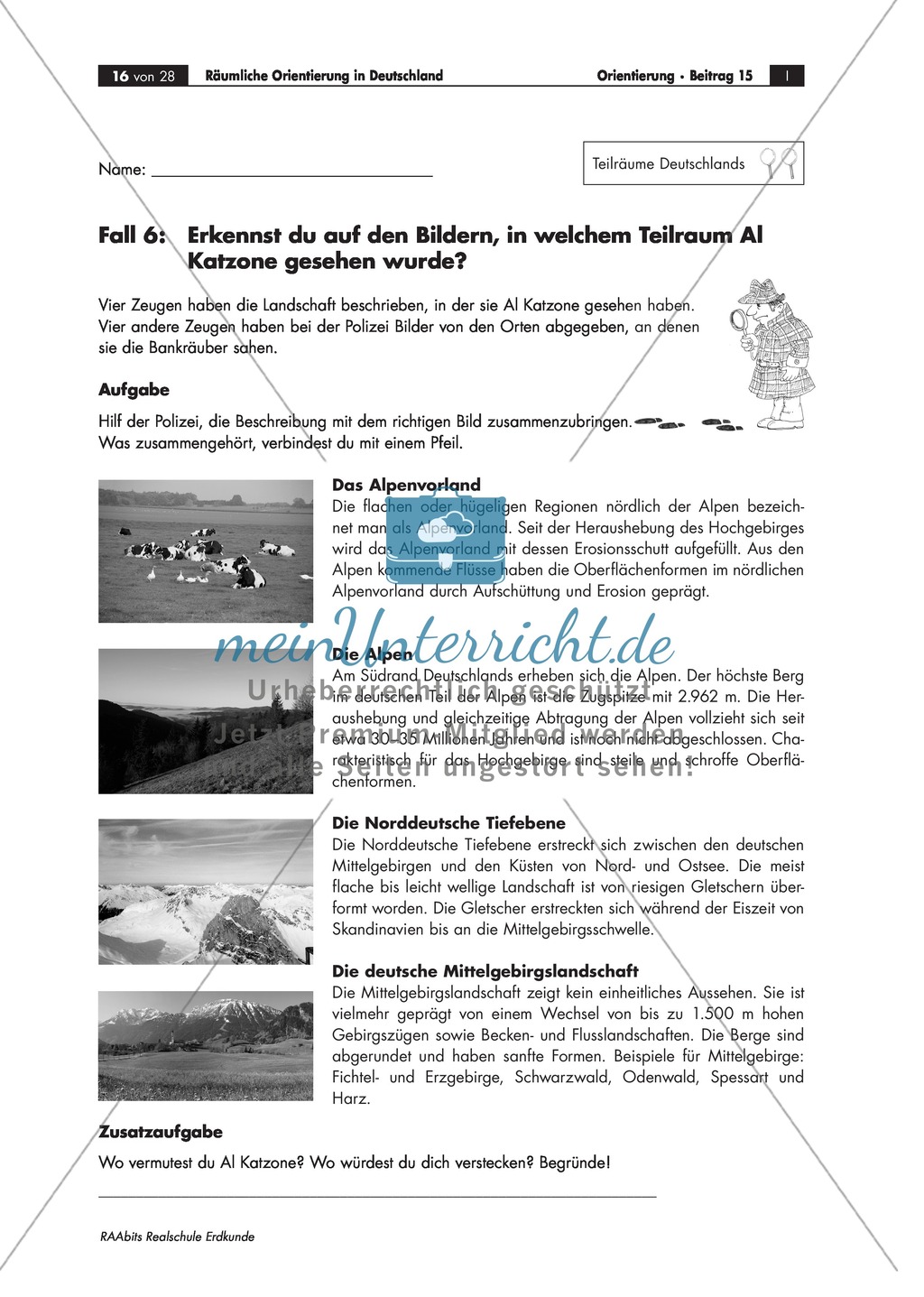 Lernzirkel zur räumlichen Orientierung in Deutschland: Bundesländer + Nachbarländer + Flüsse + Gebirge und Landschaften + Hauptstädte + Autokennzeichen + Wappen Preview 13