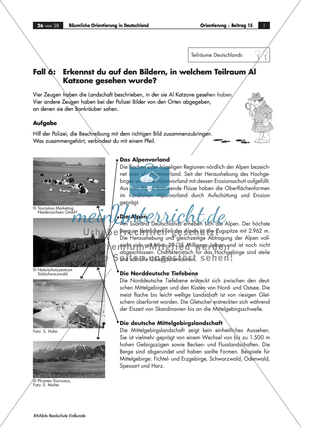 Lernzirkel zur räumlichen Orientierung in Deutschland: Bundesländer + Nachbarländer + Flüsse + Gebirge und Landschaften + Hauptstädte + Autokennzeichen + Wappen Preview 23