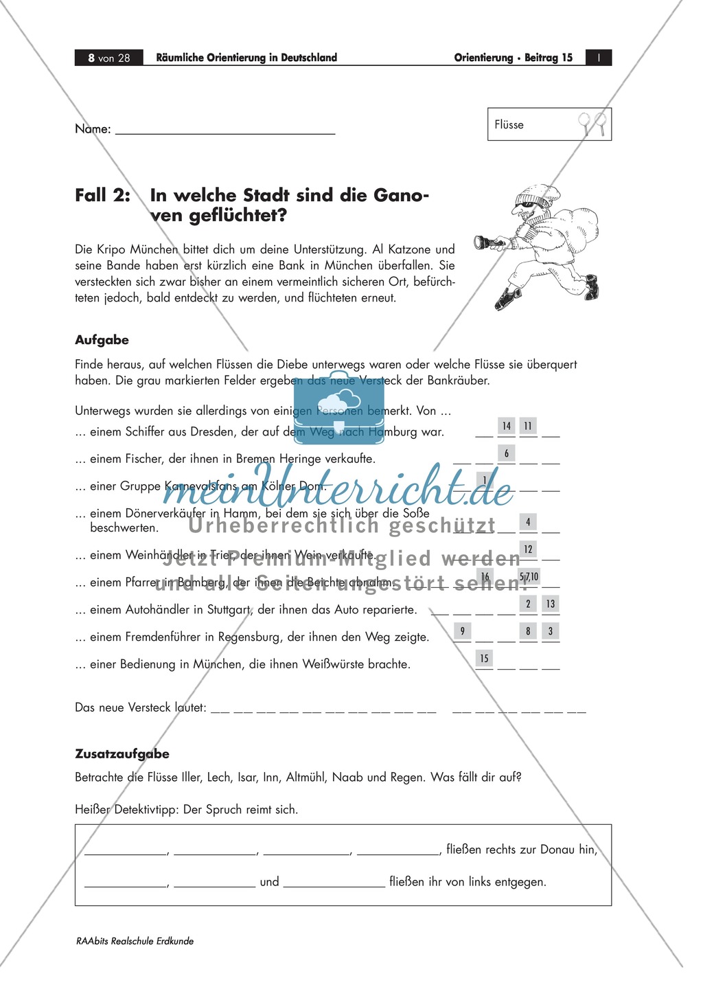 Lernzirkel zur räumlichen Orientierung in Deutschland: Bundesländer + Nachbarländer + Flüsse + Gebirge und Landschaften + Hauptstädte + Autokennzeichen + Wappen Preview 5