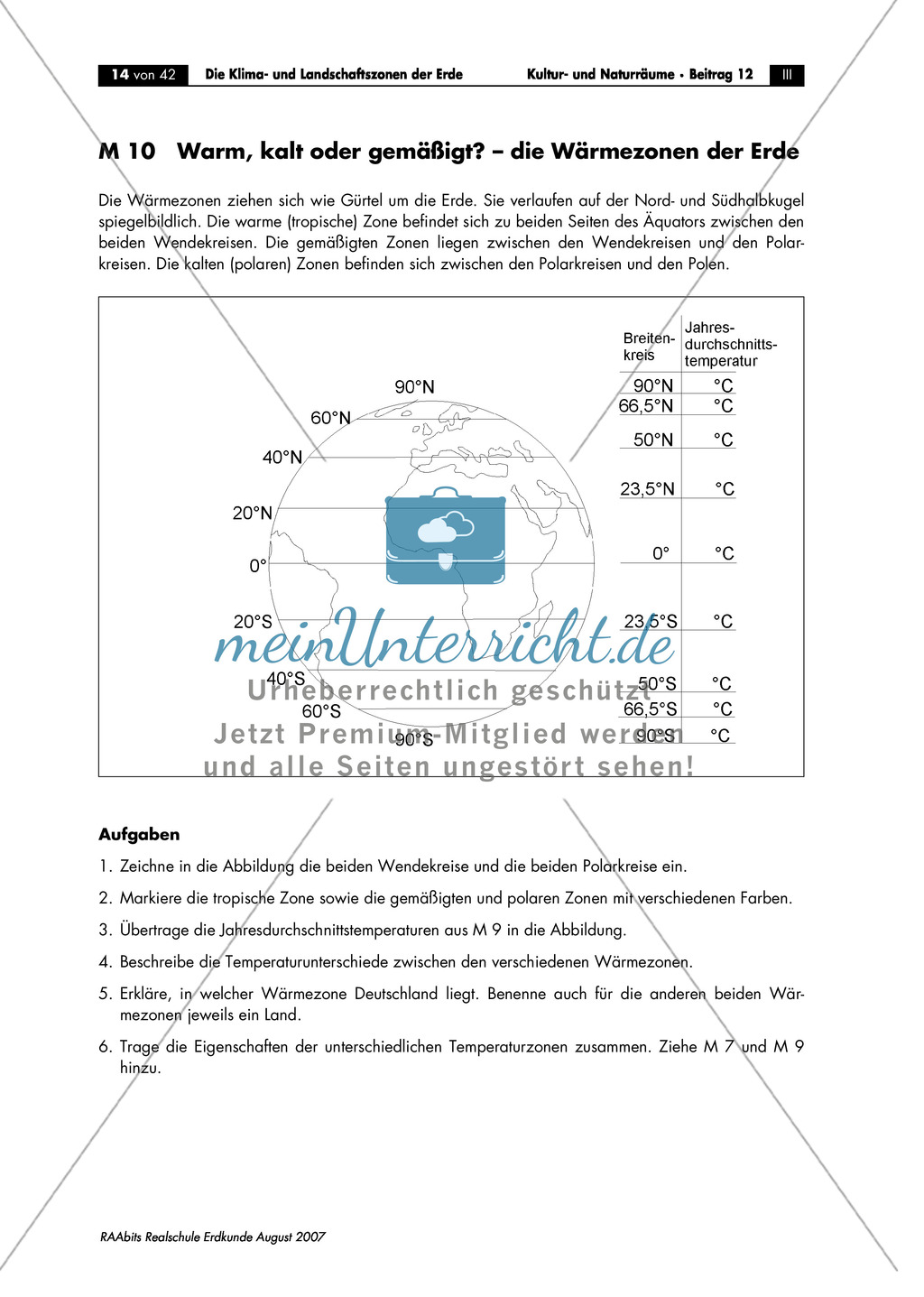 Klima- und Landschaftszonen der Erde: Sonneneinstrahlung + Klimazonen Preview 3