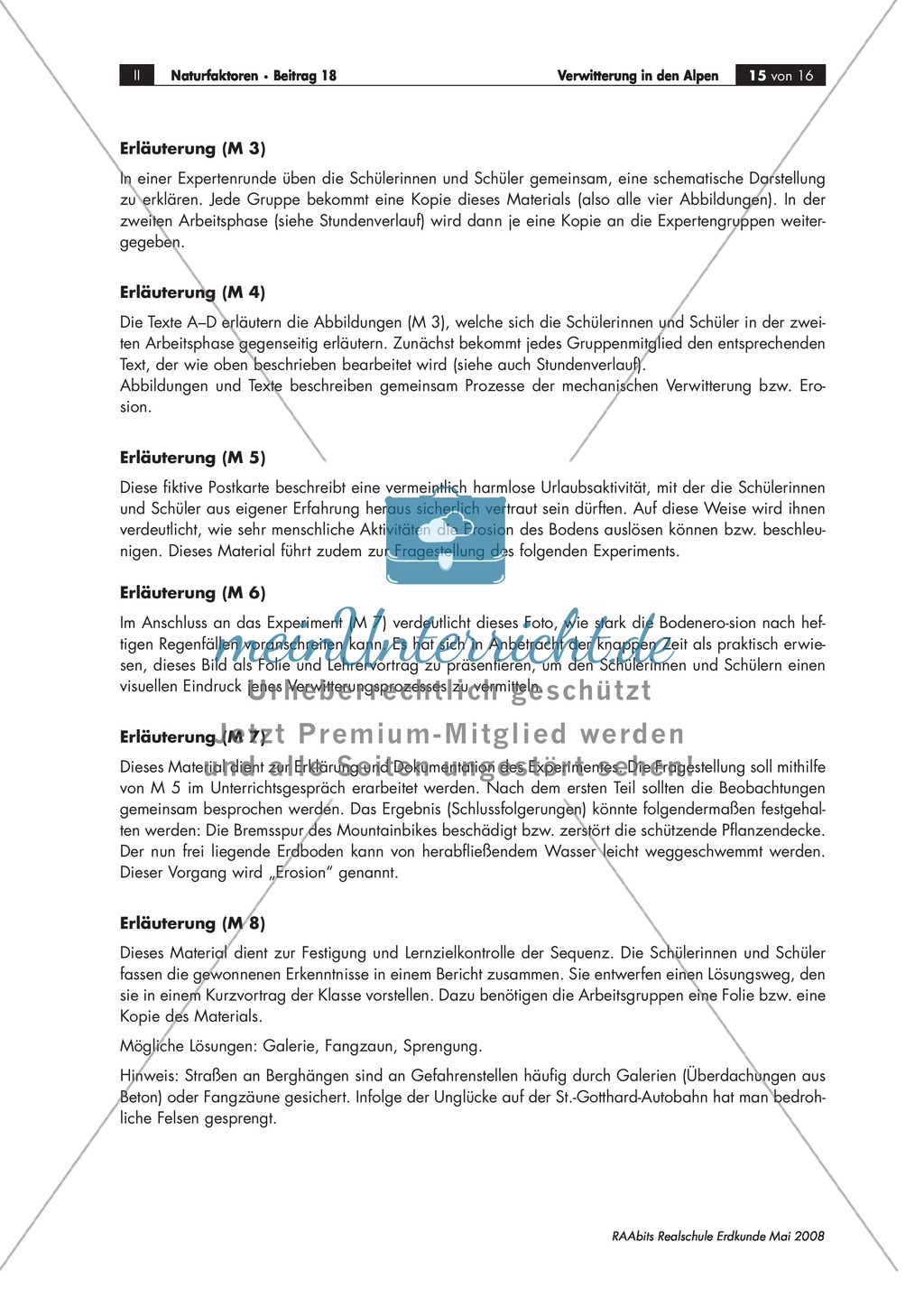 Eine Expertenrunde über Formen der Verwitterung abhalten - Beispiel Alpen Preview 6