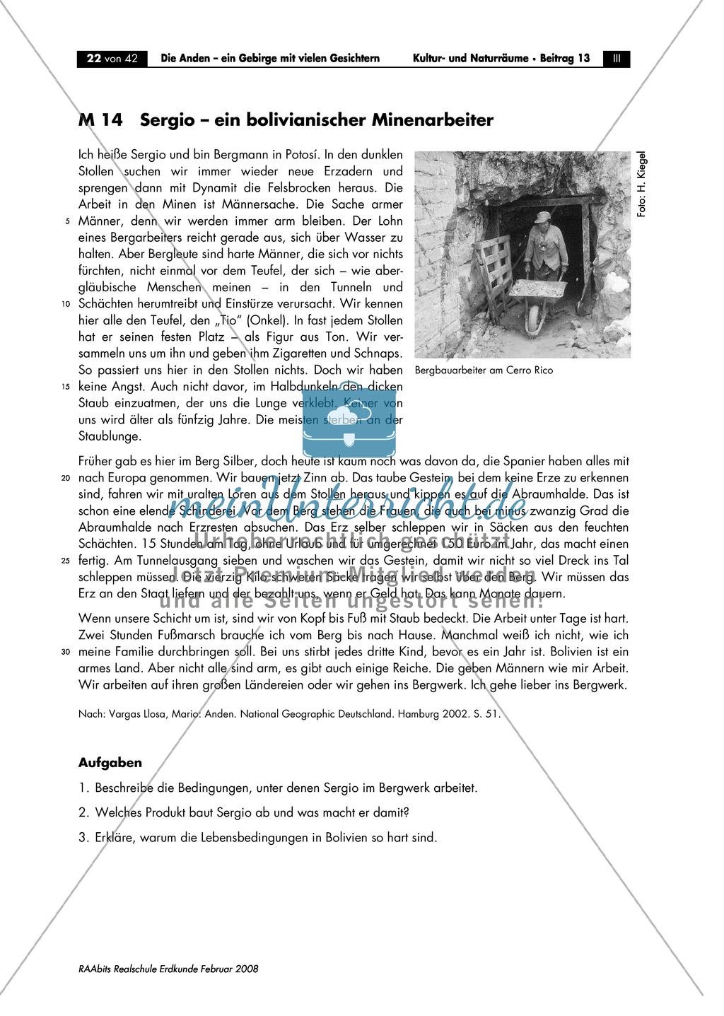 Die Anden kennen lernen - Aspekte aus der Wirtschaftsgeographie: Bedeutung der Kartoffel + Kamele + Landwirtschaft im Hochland + Rohstoffe Preview 8