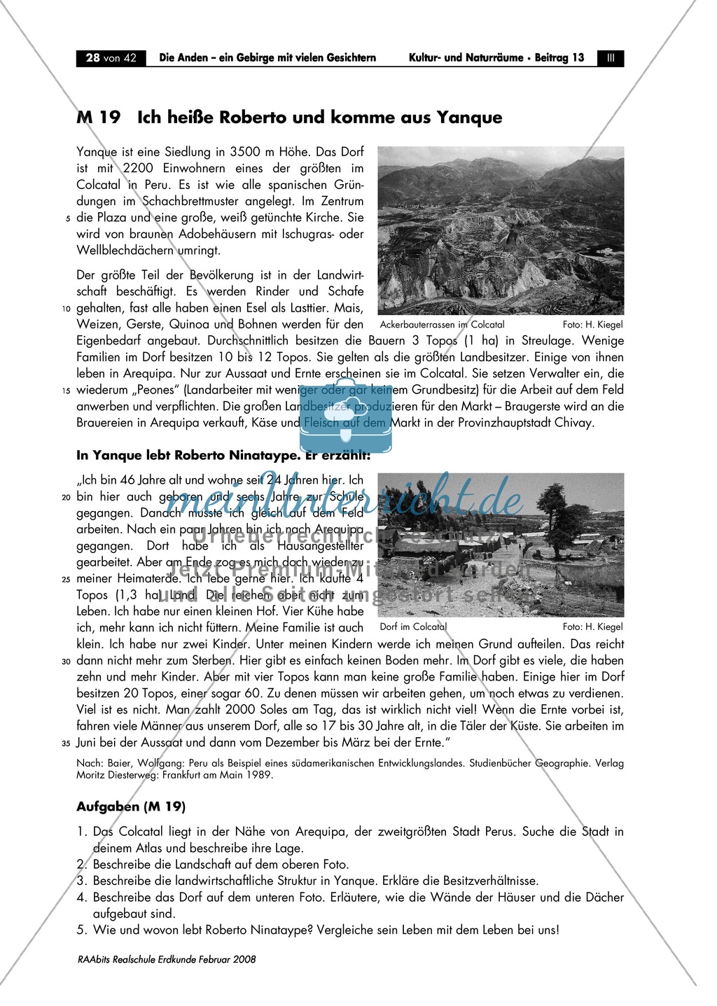 Die Anden kennen lernen - Aspekte aus Sozial- und Kulturgeographie: Inkas + Sprachen + Lebensbedingungen + Sozialstrukturen Preview 3