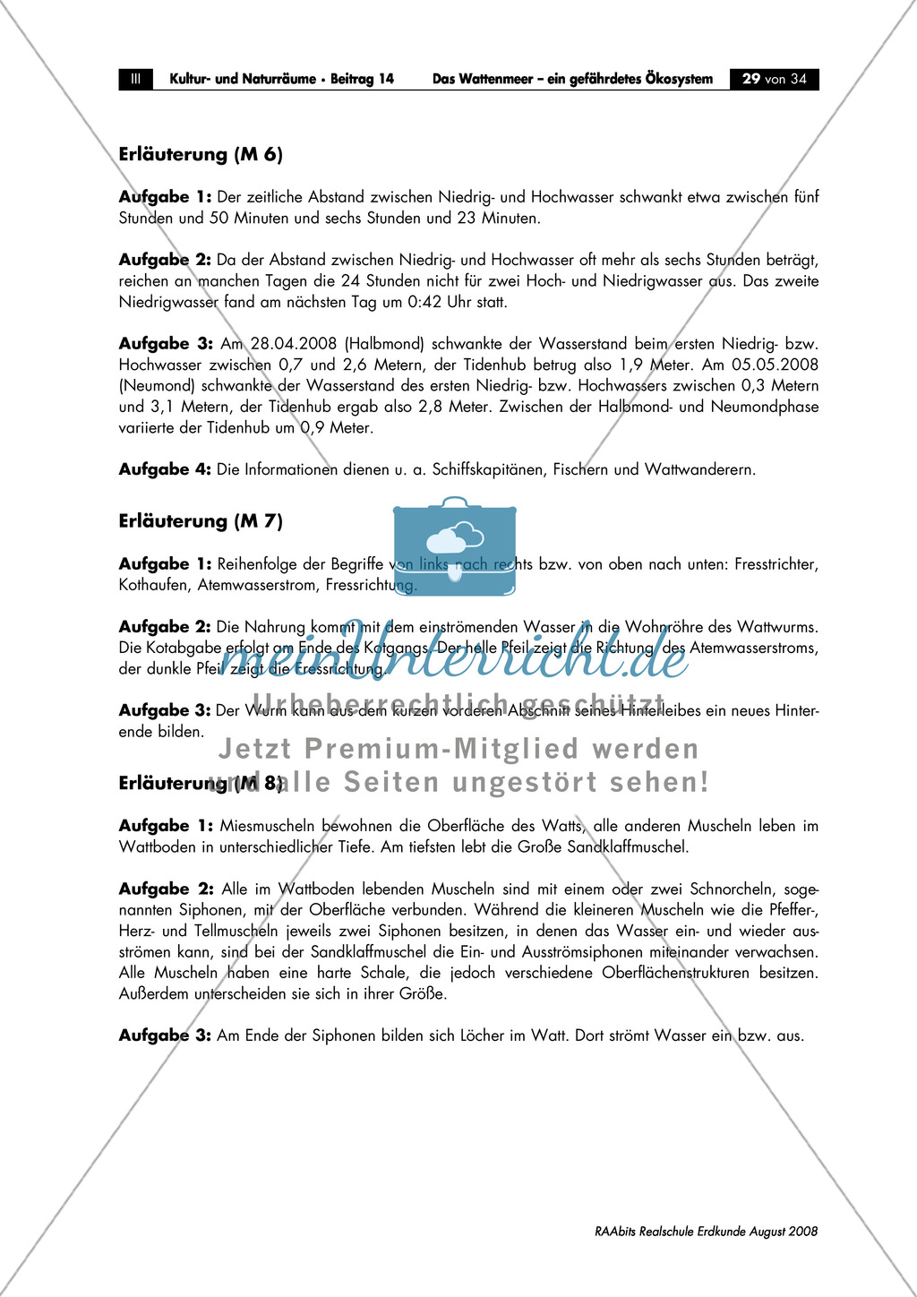 Ökosystem Wattenmeer: Die Gezeiten. Preview 4