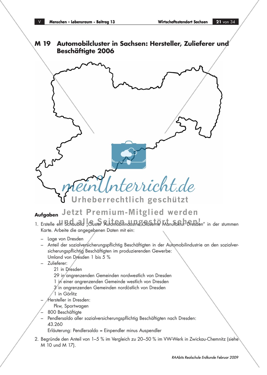Wirtschaftlicher Aufschwung in den neuen Bundesländern: Cluster am Beispiel der Industrie in Sachsen kennen lernen Preview 3