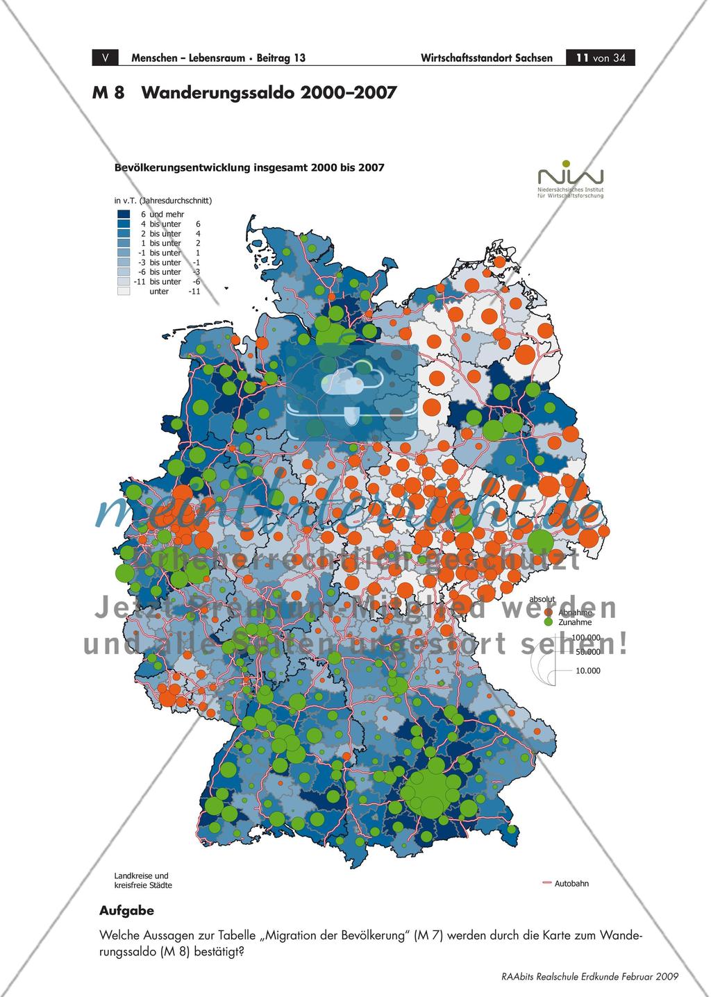 Migration der Bevölkerung 1990–1996 und 2003–2004 / Wanderungssaldo 2000–2007 Preview 2