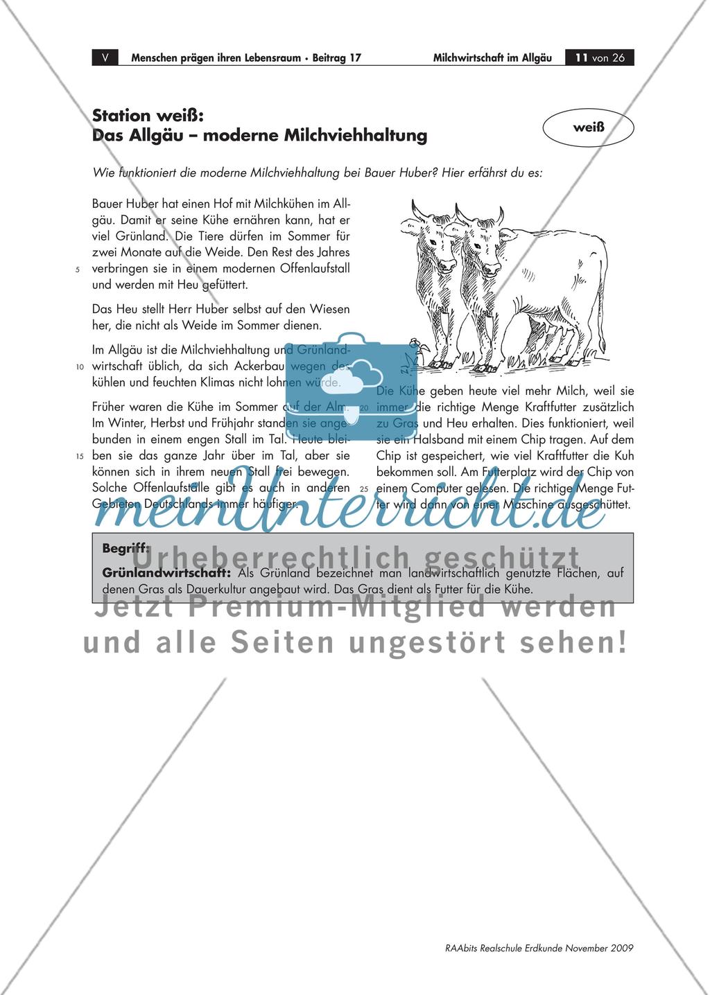 Milchwirtschaft im Allgäu – alles Käse? – Ein Lernzirkel für die 5. Klasse Preview 11