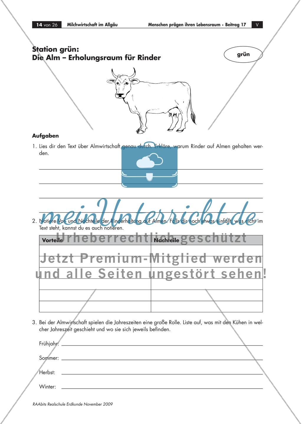 Milchwirtschaft im Allgäu – alles Käse? – Ein Lernzirkel für die 5. Klasse Preview 14