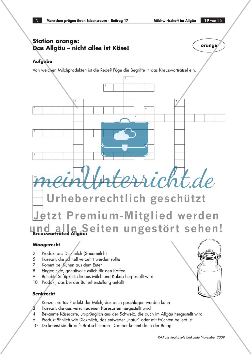 Milchwirtschaft im Allgäu – alles Käse? – Ein Lernzirkel für die 5. Klasse Preview 19
