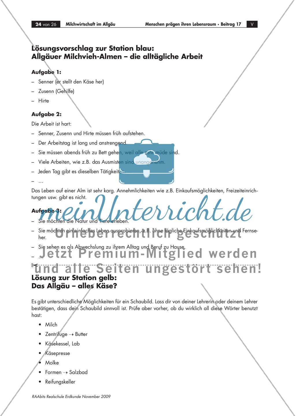 Milchwirtschaft im Allgäu – alles Käse? – Ein Lernzirkel für die 5. Klasse Preview 24