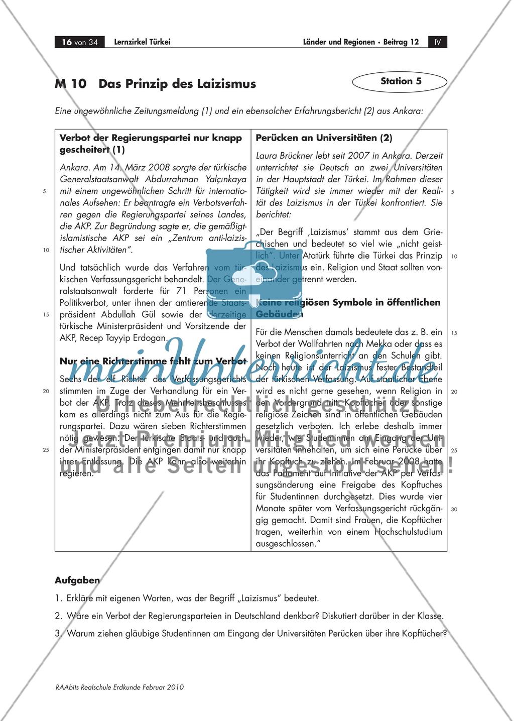 Vom Agrar- zum modernen Industriestaat? – Ein Lernzirkel zum EU-Beitrittskandidaten Türkei Preview 16