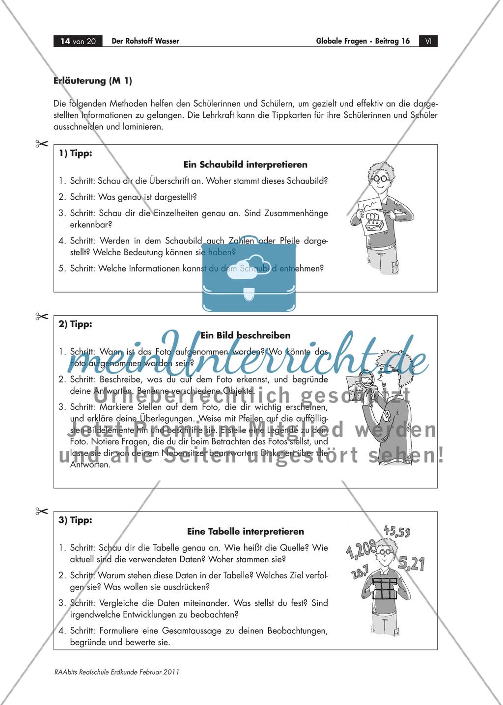 Der Rohstoff Wasser – den Umgang mit Tabellen, Karten, Grafiken und Co. trainieren Preview 14