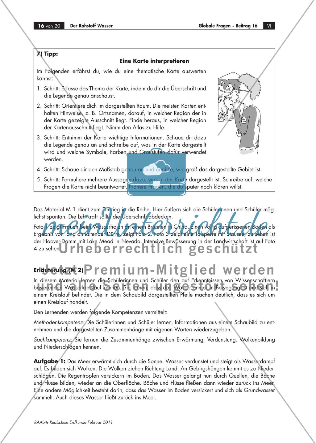 Der Rohstoff Wasser – den Umgang mit Tabellen, Karten, Grafiken und Co. trainieren Preview 16