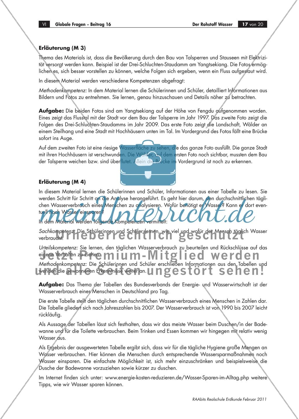 Der Rohstoff Wasser – den Umgang mit Tabellen, Karten, Grafiken und Co. trainieren Preview 17