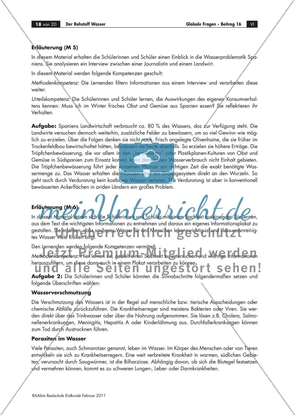Der Rohstoff Wasser – den Umgang mit Tabellen, Karten, Grafiken und Co. trainieren Preview 18