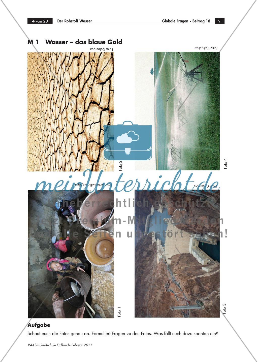 Der Rohstoff Wasser – den Umgang mit Tabellen, Karten, Grafiken und Co. trainieren Preview 4