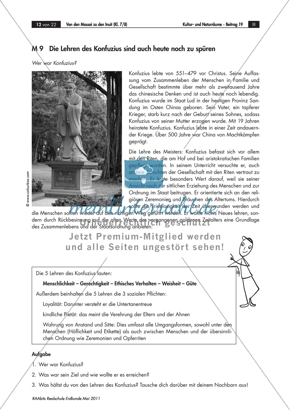 Interkulturelle Kompetenzen entwickeln: Kulturerdteile kennenlernen - Buddhistische Mönche und Konfuzius Preview 2