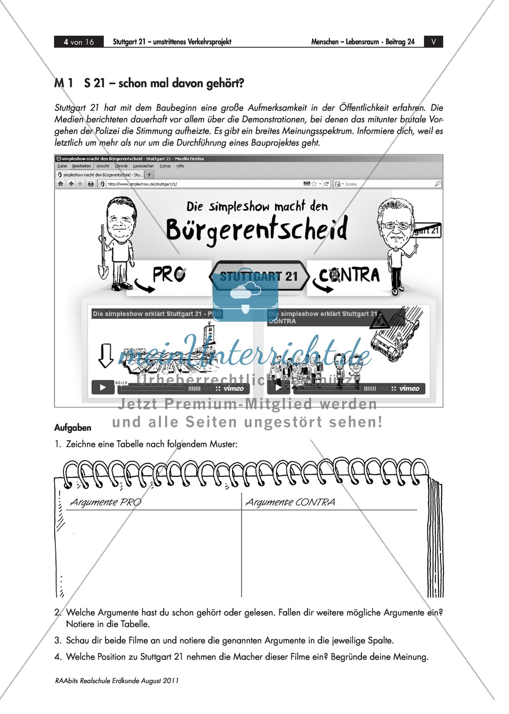 Stuttgart 21 - ein Verkehrs-Großprojekt: Vor- und Nachteile + Rollenspiel Preview 1
