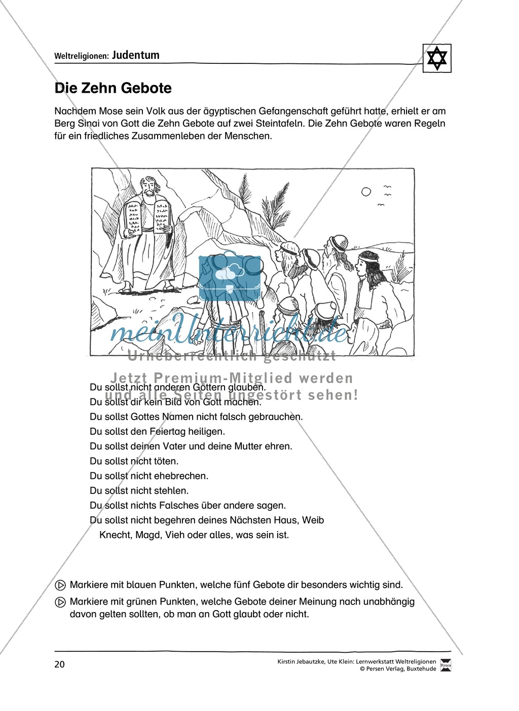 Unterrichtsmaterial zum Judentum - mit Infomaterial zu Gottheit, Schrift, Synagogen, Feiertagen uvm. Preview 13