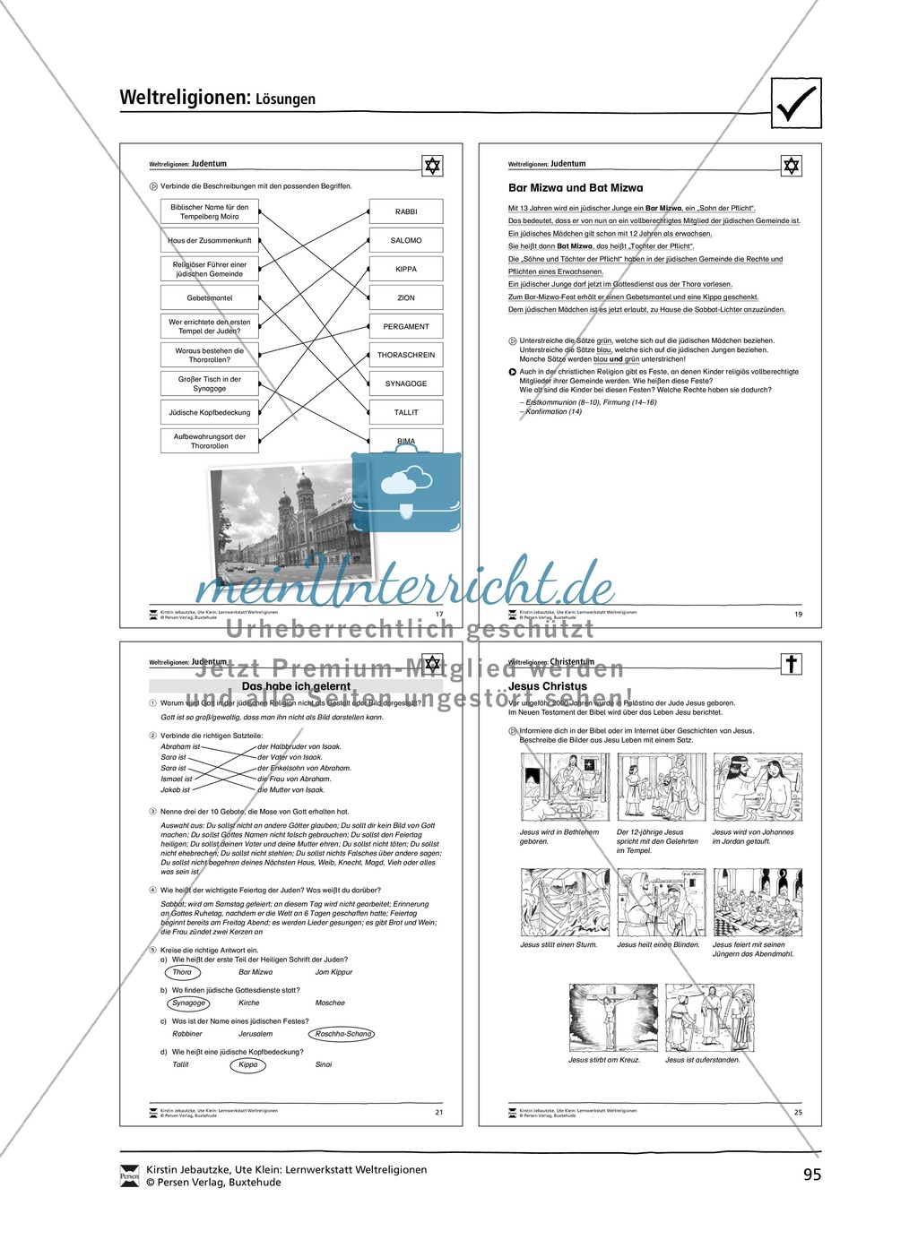 Unterrichtsmaterial zum Judentum - mit Infomaterial zu Gottheit, Schrift, Synagogen, Feiertagen uvm. Preview 16