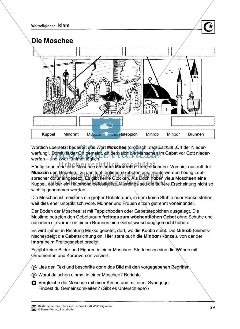 Unterrichtsmaterial zum Islam - mit Infomaterial zu Gottheit, Koran, Moscheen, Feiertagen uvm. Preview 6