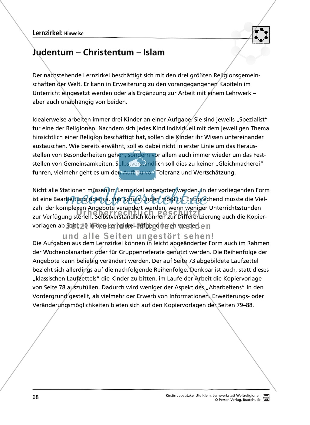 Stationenlernen zu den Weltreligionen Judentum, Christentum und Islam Preview 1