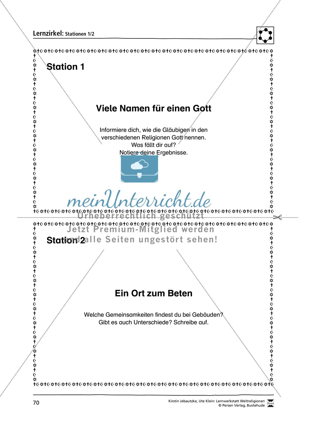 Stationenlernen zu den Weltreligionen Judentum, Christentum und Islam Preview 3