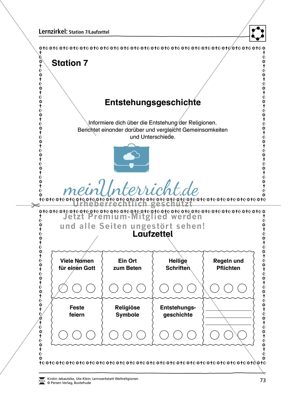 Stationenlernen zu den Weltreligionen Judentum, Christentum und Islam Preview 6