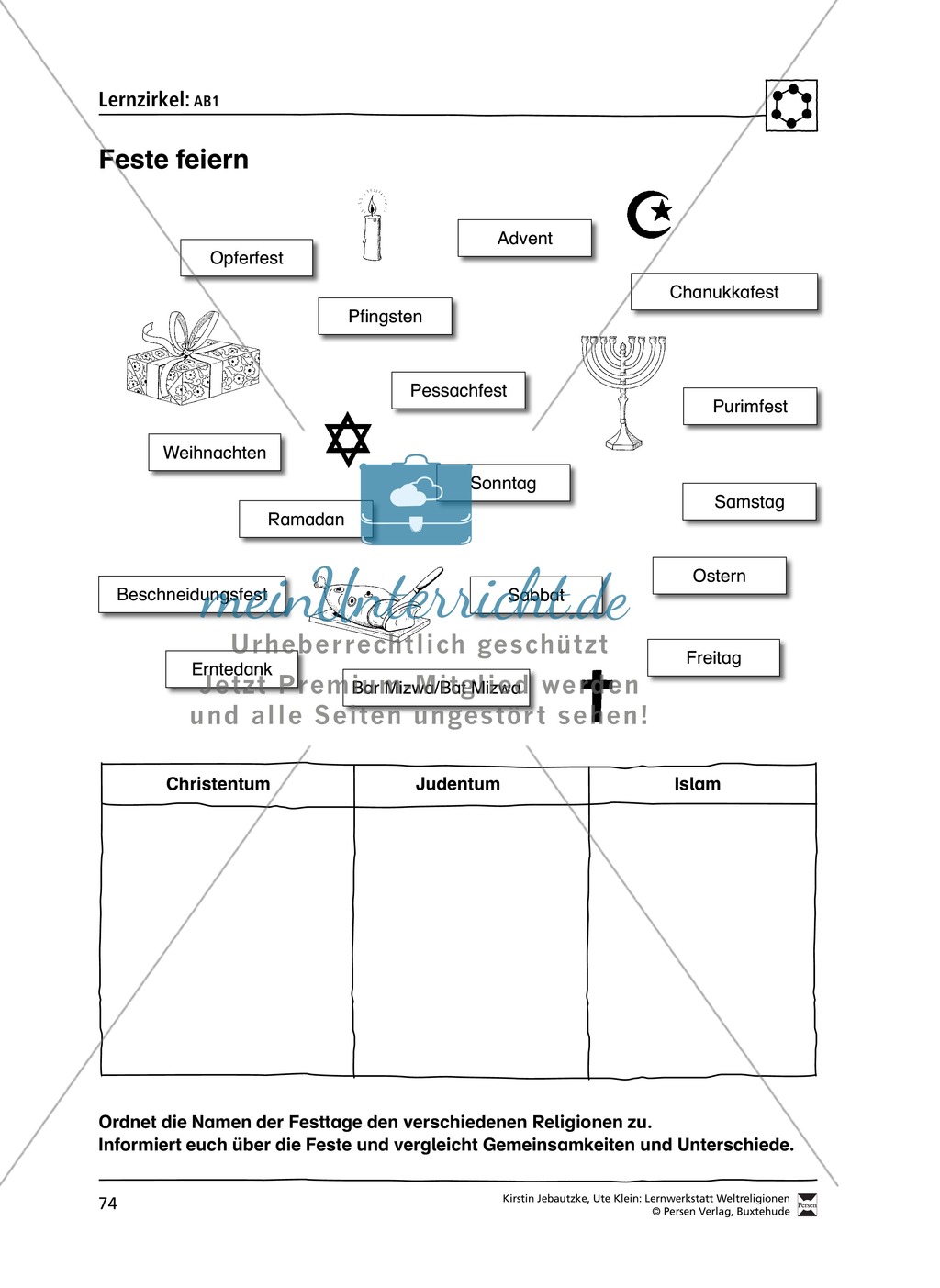 Stationenlernen zu den Weltreligionen Judentum, Christentum und Islam Preview 7