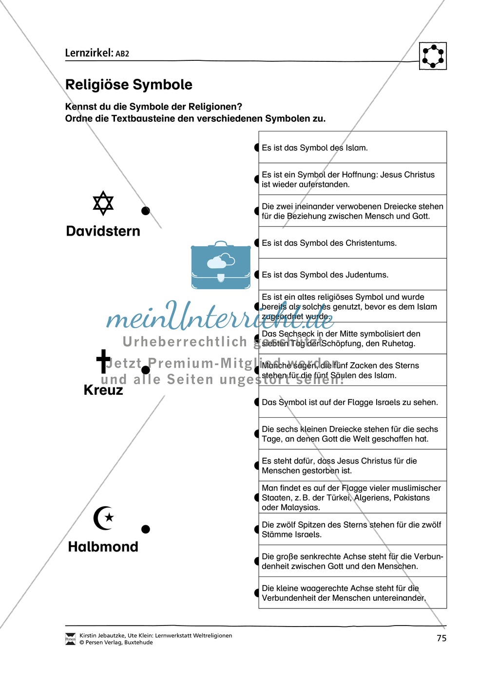 Stationenlernen zu den Weltreligionen Judentum, Christentum und Islam Preview 8