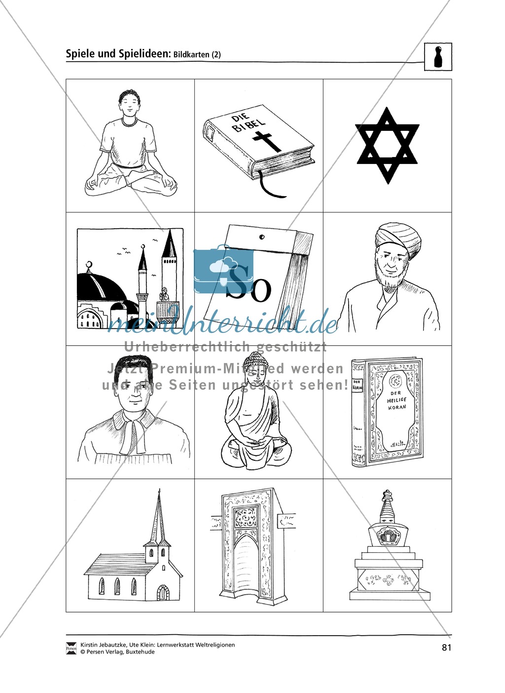 Drei Spiele zum Thema Weltreligionen - Judentum, Christentum und Islam Preview 3