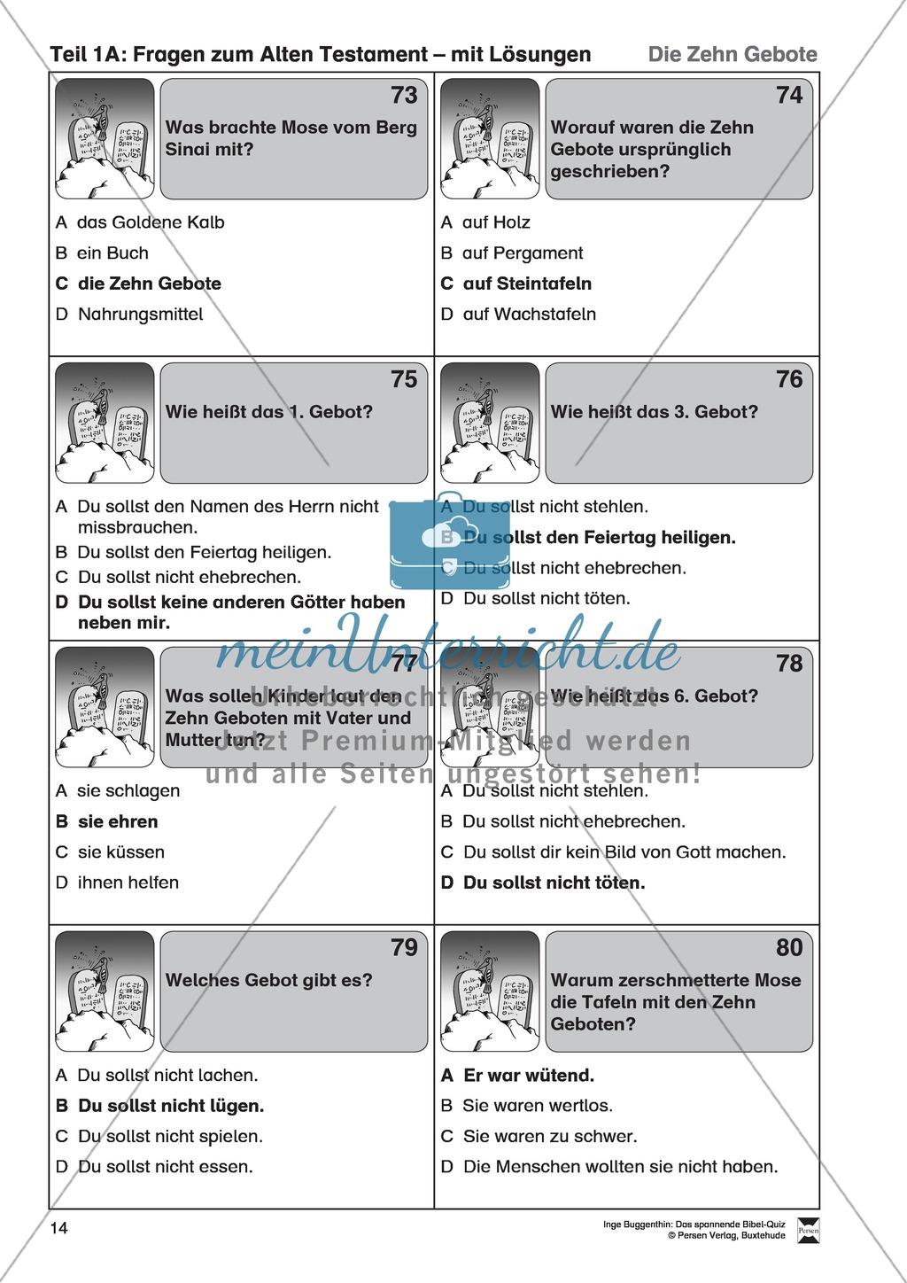 Bibel-Quiz: Fragen zum Alten Testament mit Lösungen Preview 11