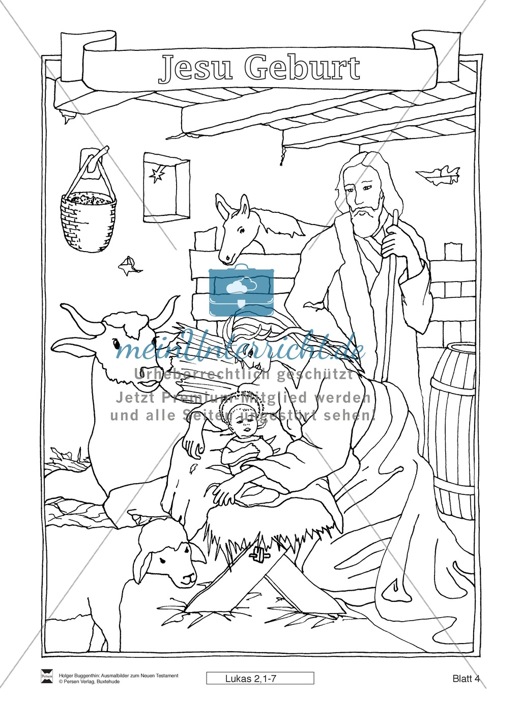 Ausmalbilder zu Figuren aus dem neuen Testament