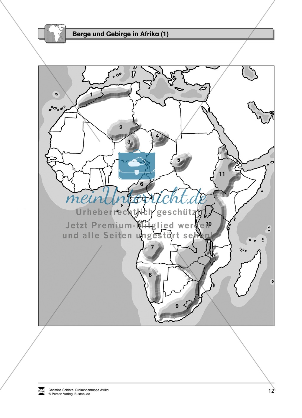 Kopiervorlage zu einer Übersicht über den Kontinent Afrika: Lückentexte, Rätsel und Karten zu Topographie + Staaten + Hauptstädten Preview 12