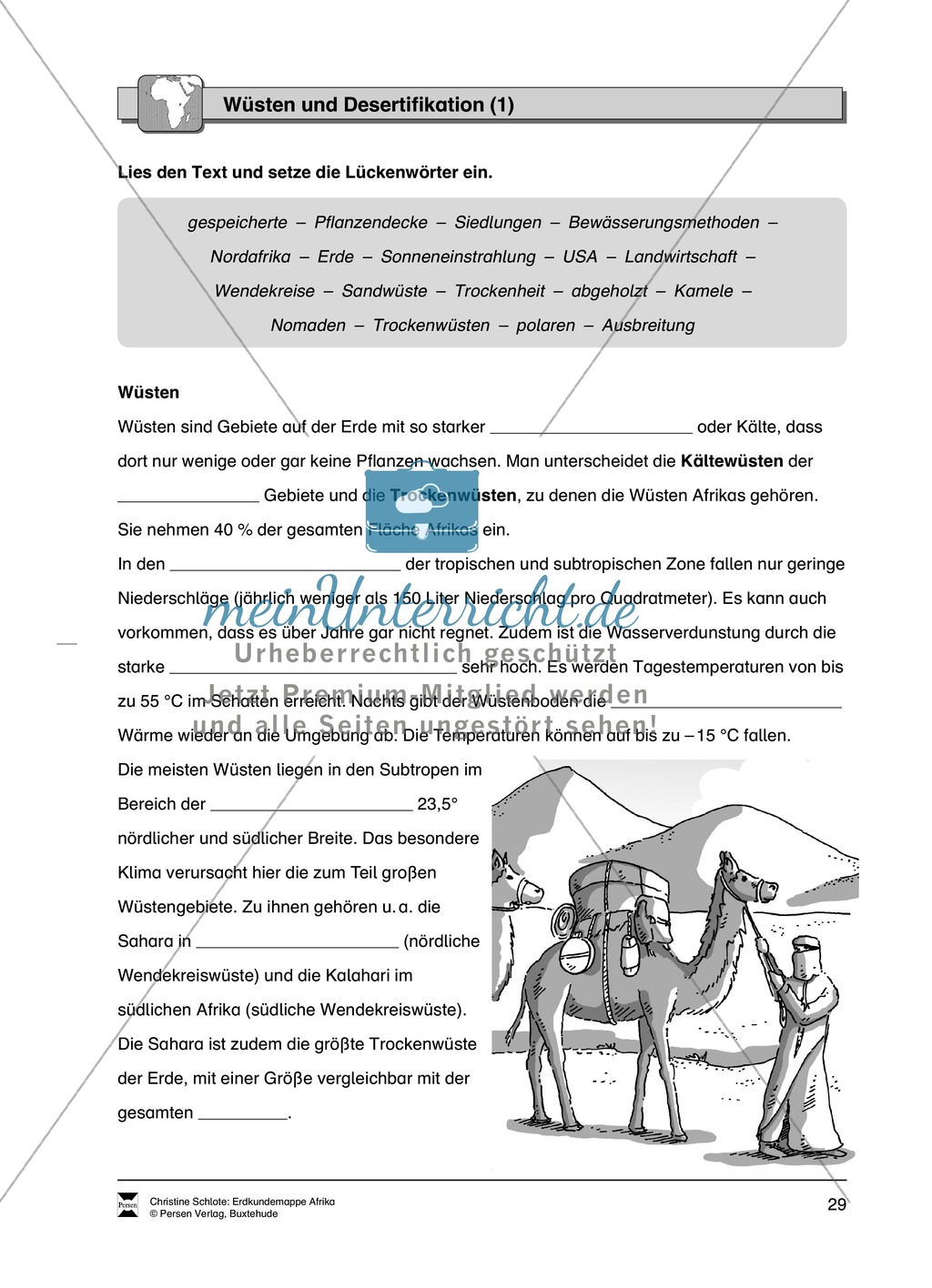 Kopiervorlage zum Klima des Kontinents Afrika: Lückentexte + Klimadiagramme + Karten Preview 11