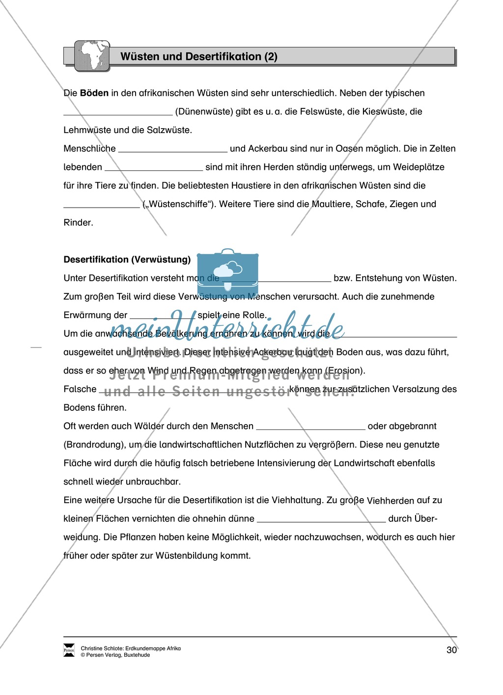 Kopiervorlage zum Klima des Kontinents Afrika: Lückentexte + Klimadiagramme + Karten Preview 12