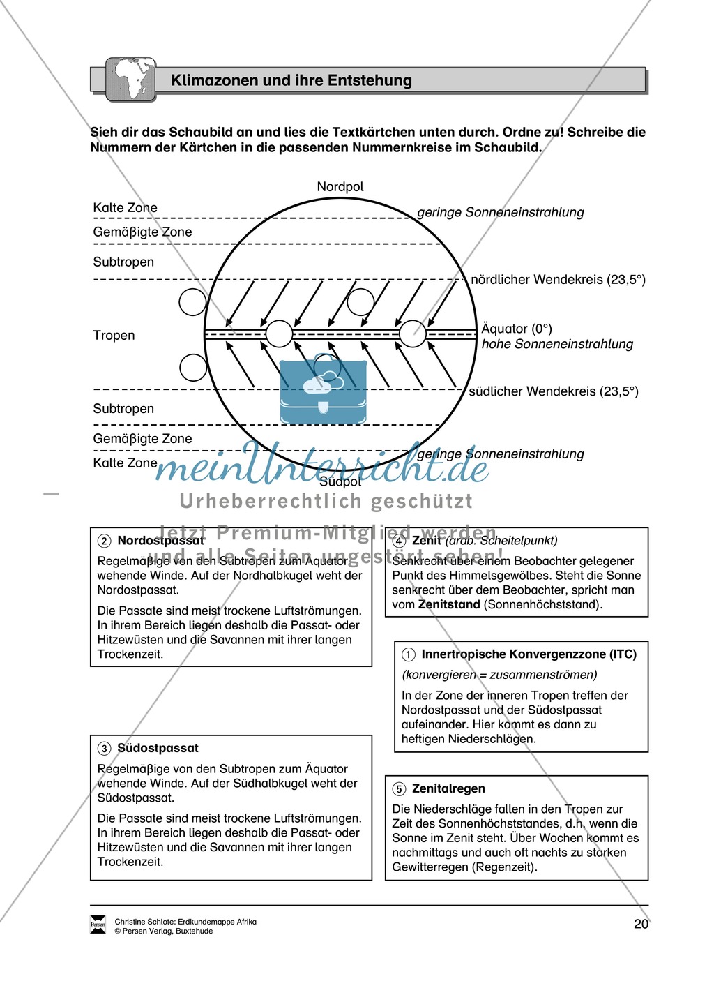 Kopiervorlage zum Klima des Kontinents Afrika: Lückentexte + Klimadiagramme + Karten Preview 2