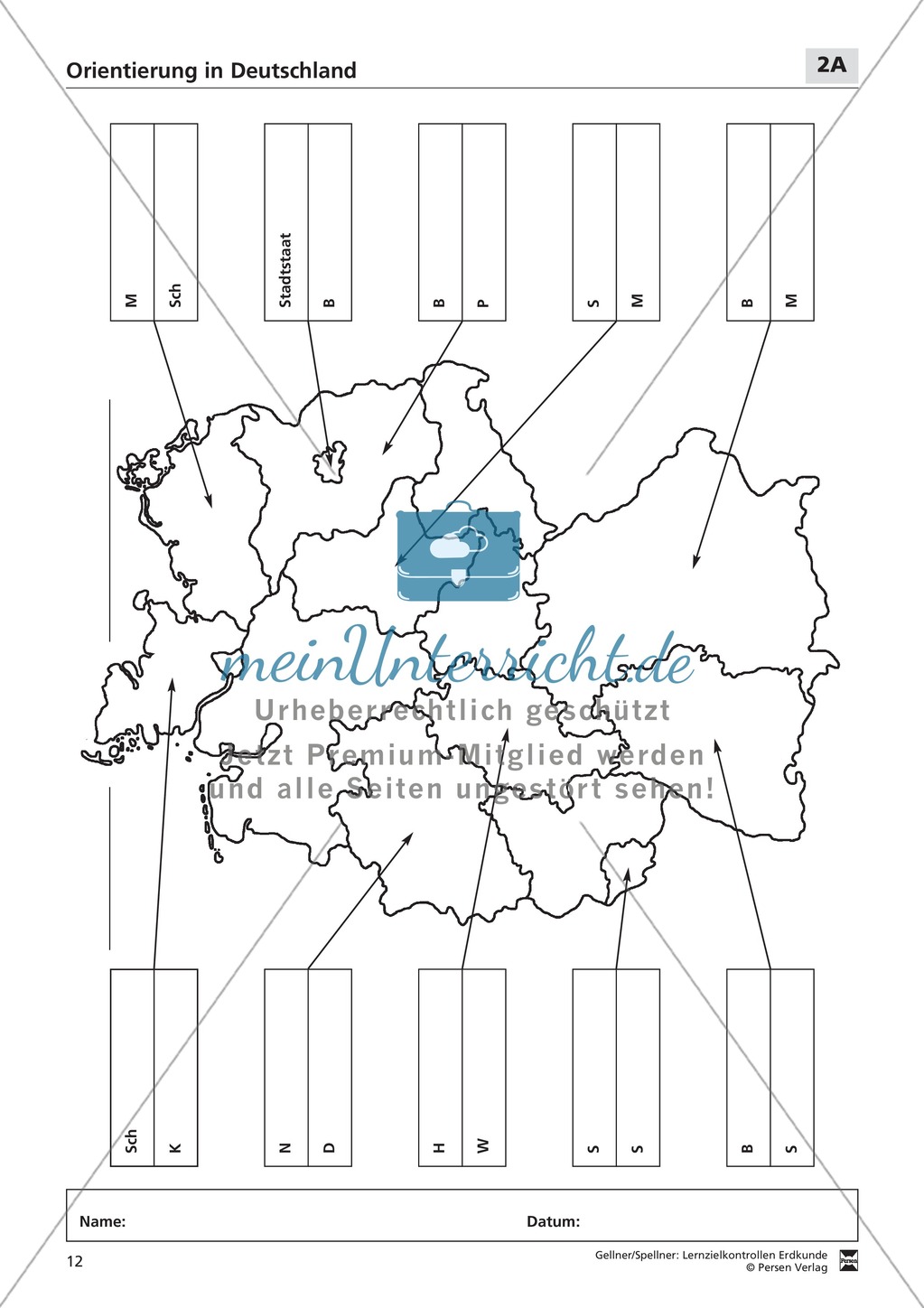 Lernzielkontrollen zur Topographie und Geomorphologie Deutschlands: Topographie Deutschlands + Küsten + Gebirge und Flüsse Preview 7