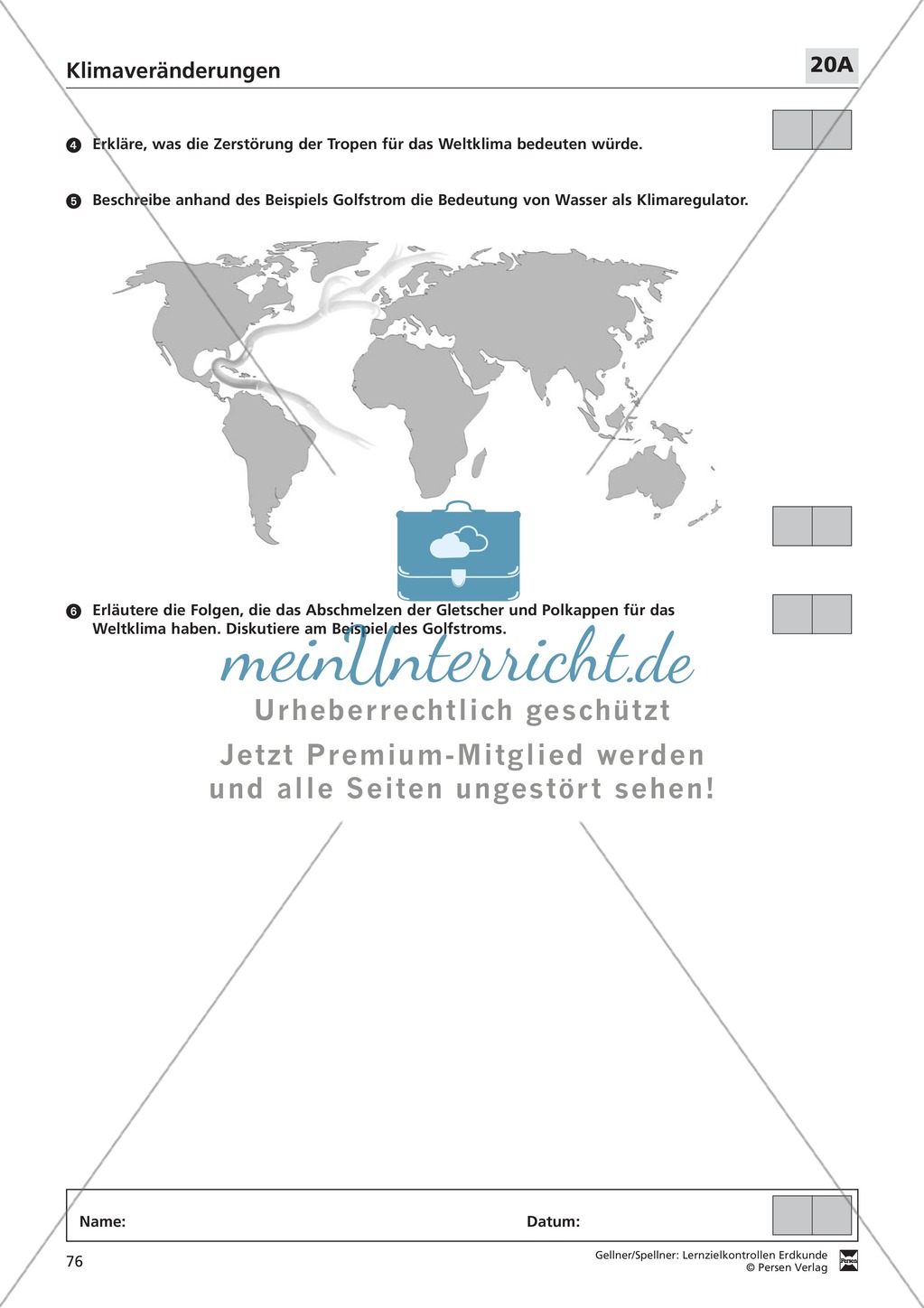 Lernerfolgskontrolle zu den globalen Problemen des 21. Jahrhunderts: Ballungsräume + Klima Preview 8