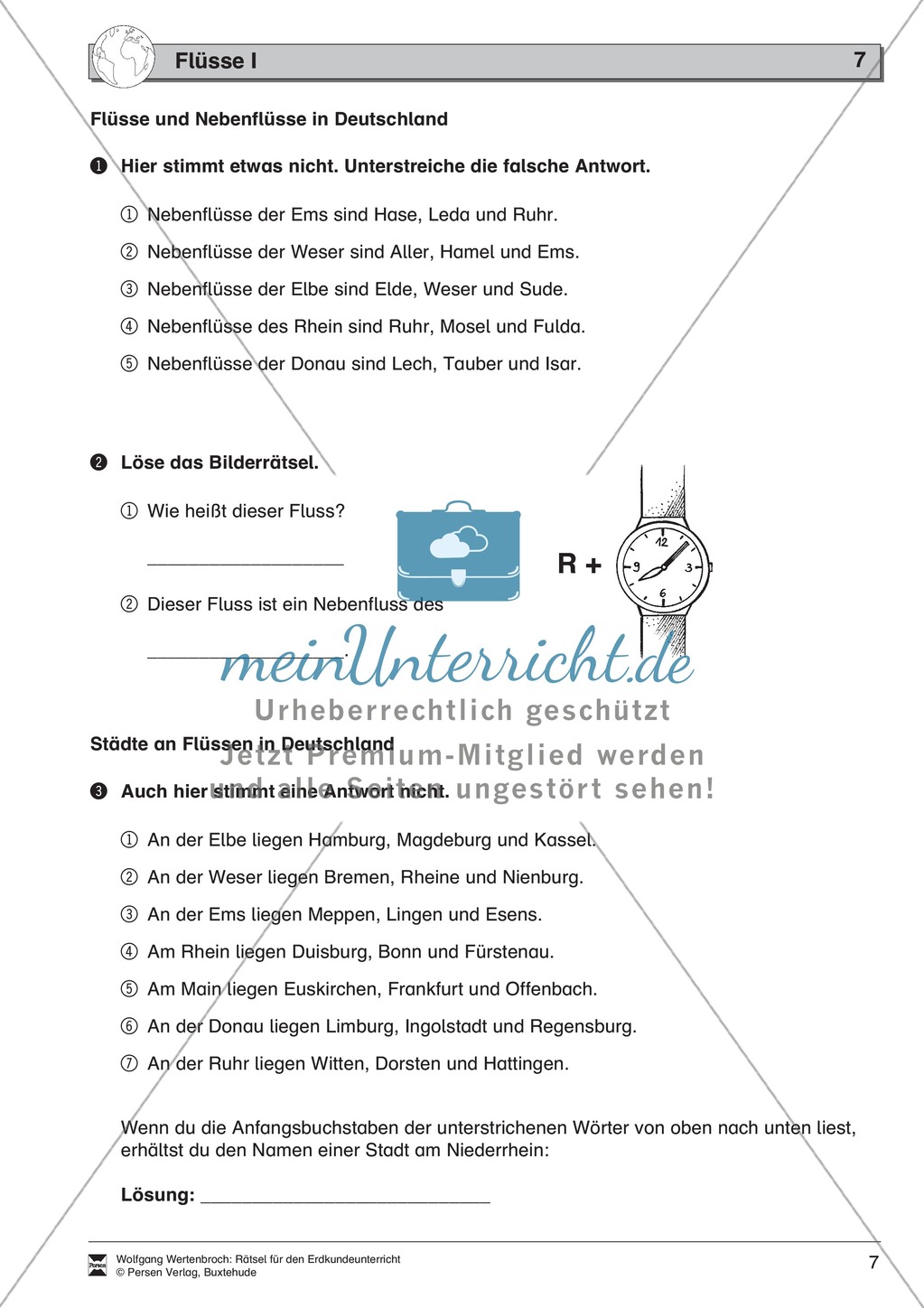 Rätsel zur Orientierung in Deutschland: Nachbarstaaten + Topographie Preview 3
