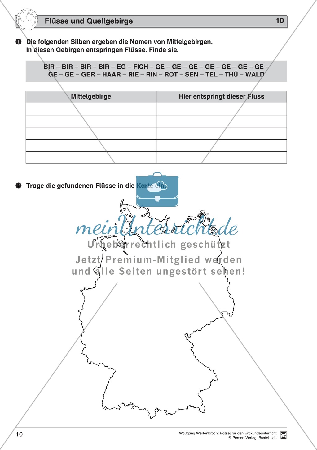 Rätsel zur Orientierung in Deutschland: Nachbarstaaten + Topographie Preview 6
