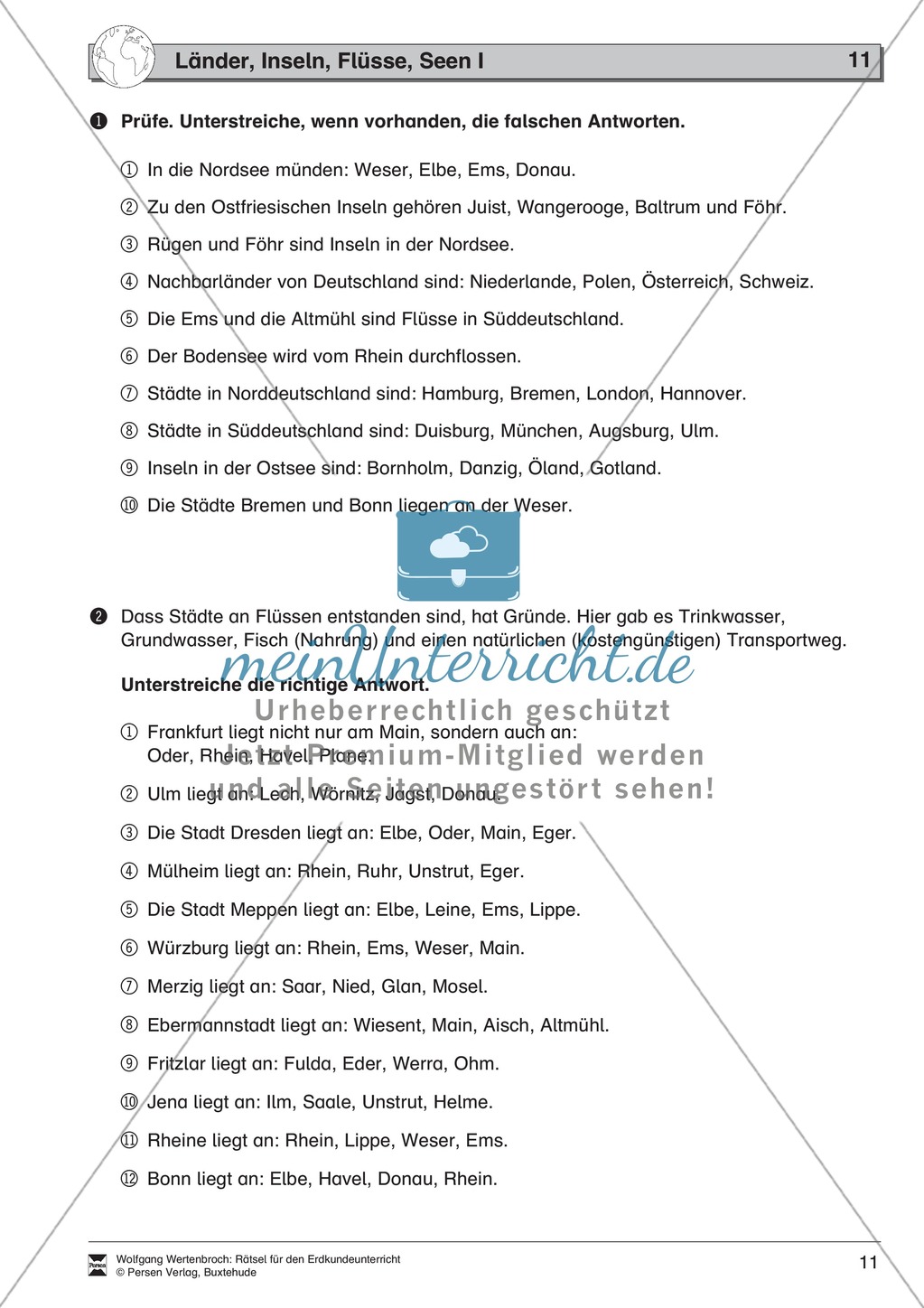 Rätsel zur Orientierung in Deutschland: Nachbarstaaten + Topographie Preview 7