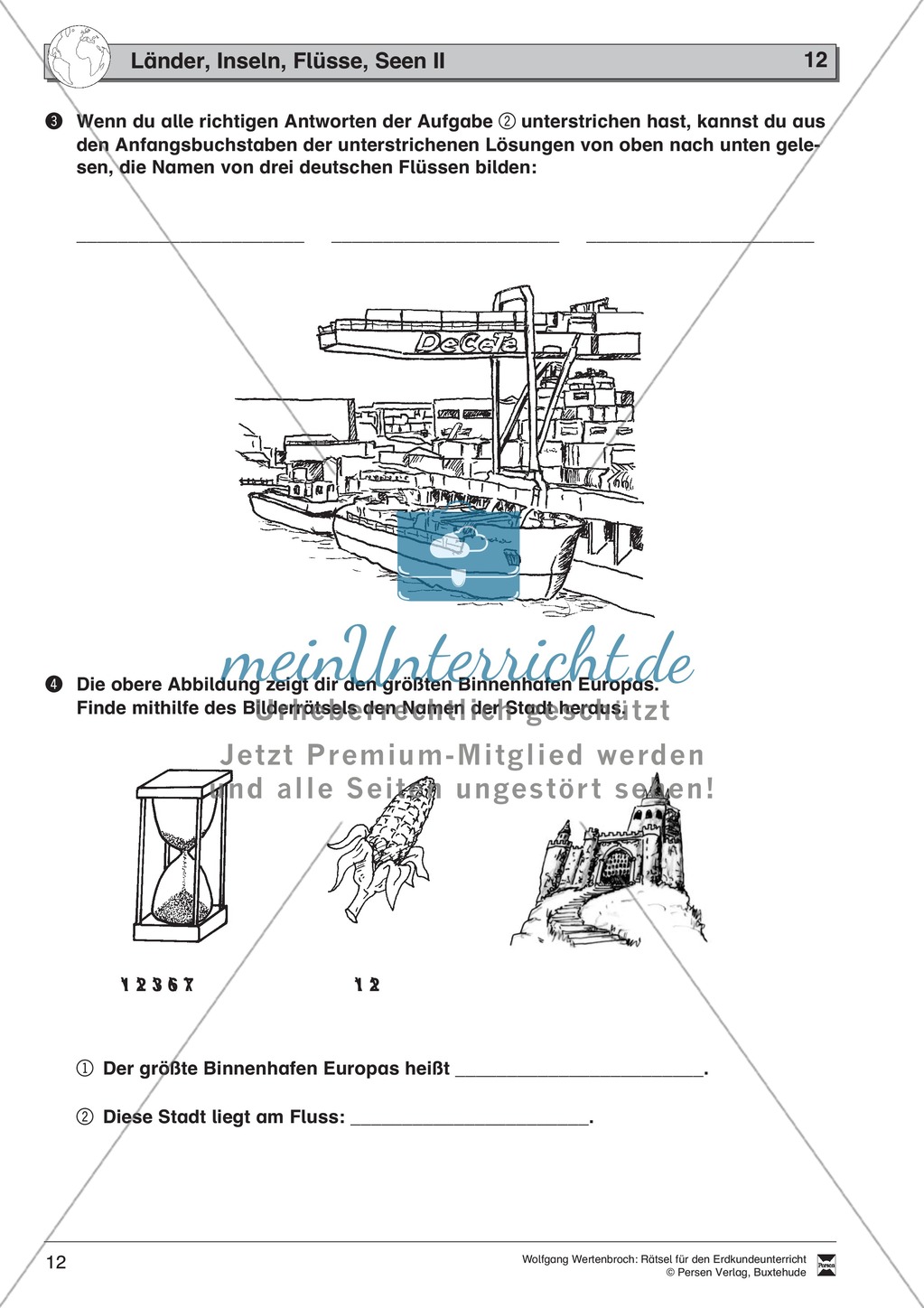 Rätsel zur Orientierung in Deutschland: Nachbarstaaten + Topographie Preview 8