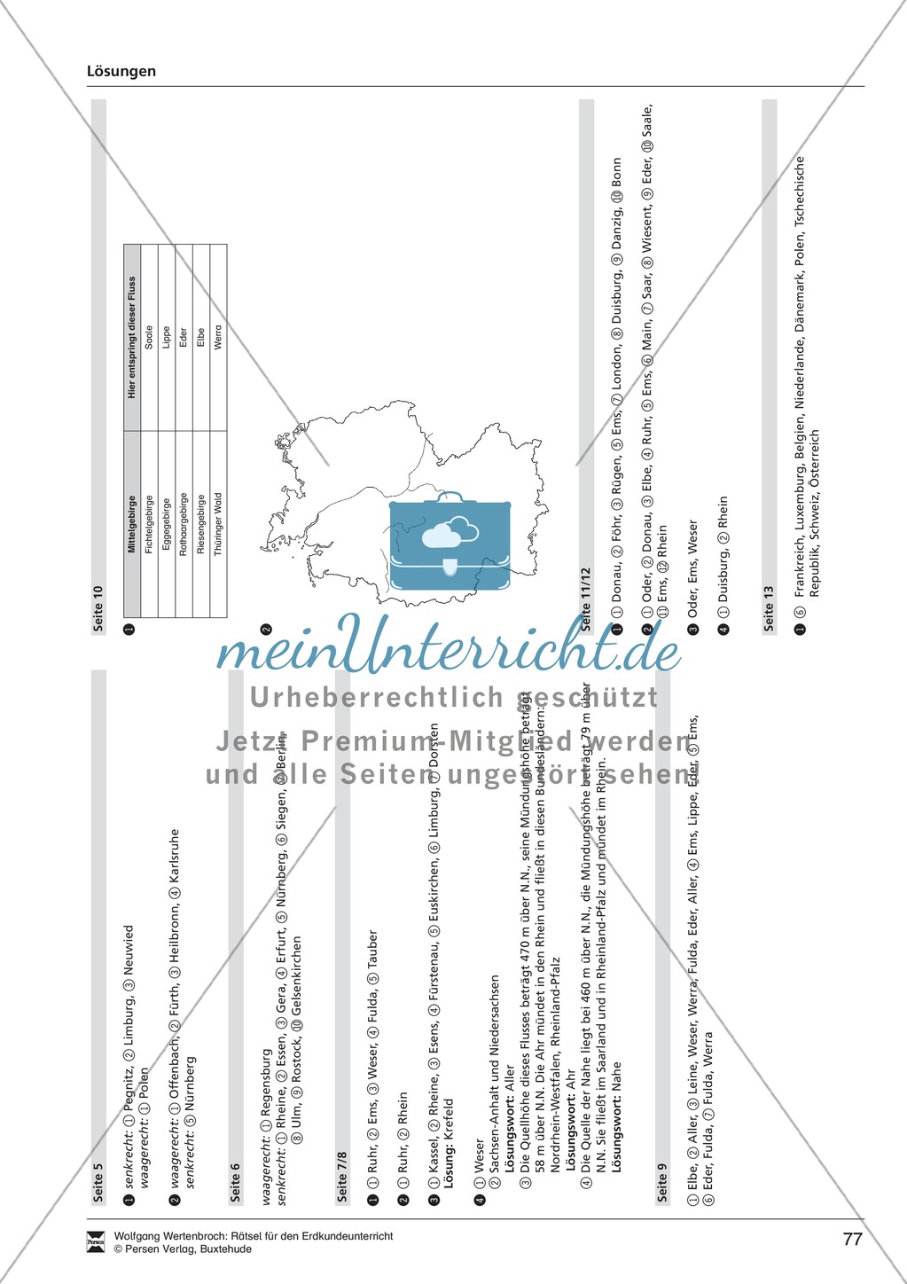 Rätsel zur Orientierung in Deutschland: Nachbarstaaten + Topographie Preview 9