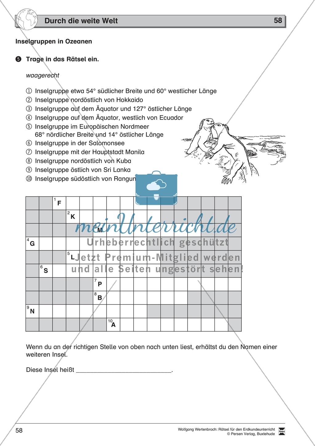 Rätselaufgaben zu Topographie + Exportwaren + Staaten und Hauptstädte + Ozeane der Welt Preview 10