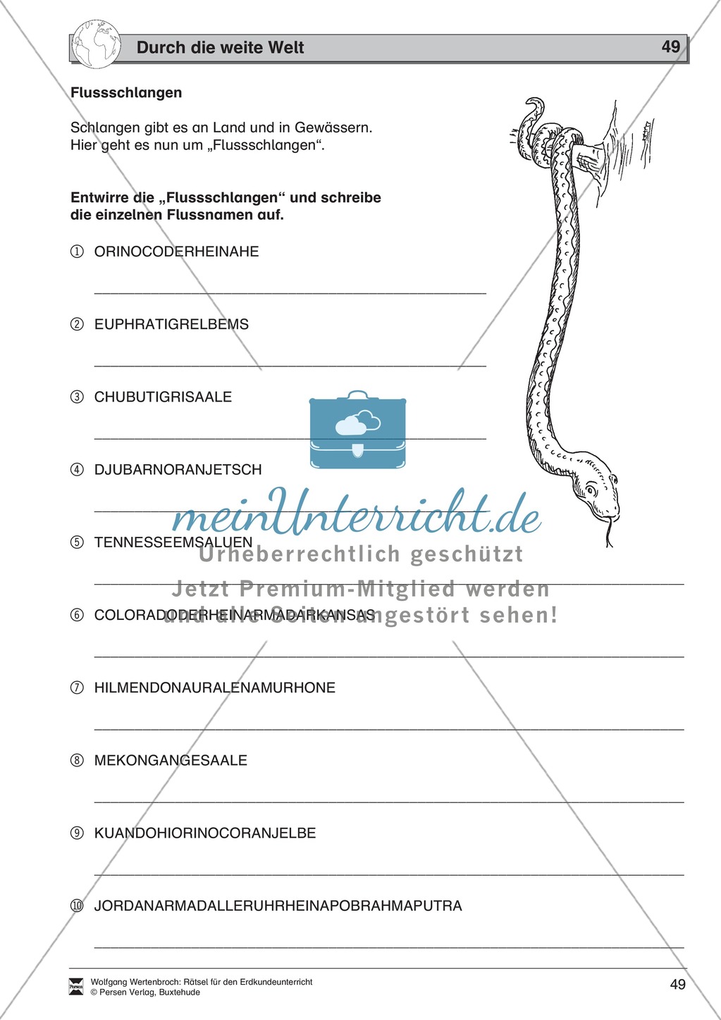 Rätselaufgaben zu Topographie + Exportwaren + Staaten und Hauptstädte + Ozeane der Welt Preview 1