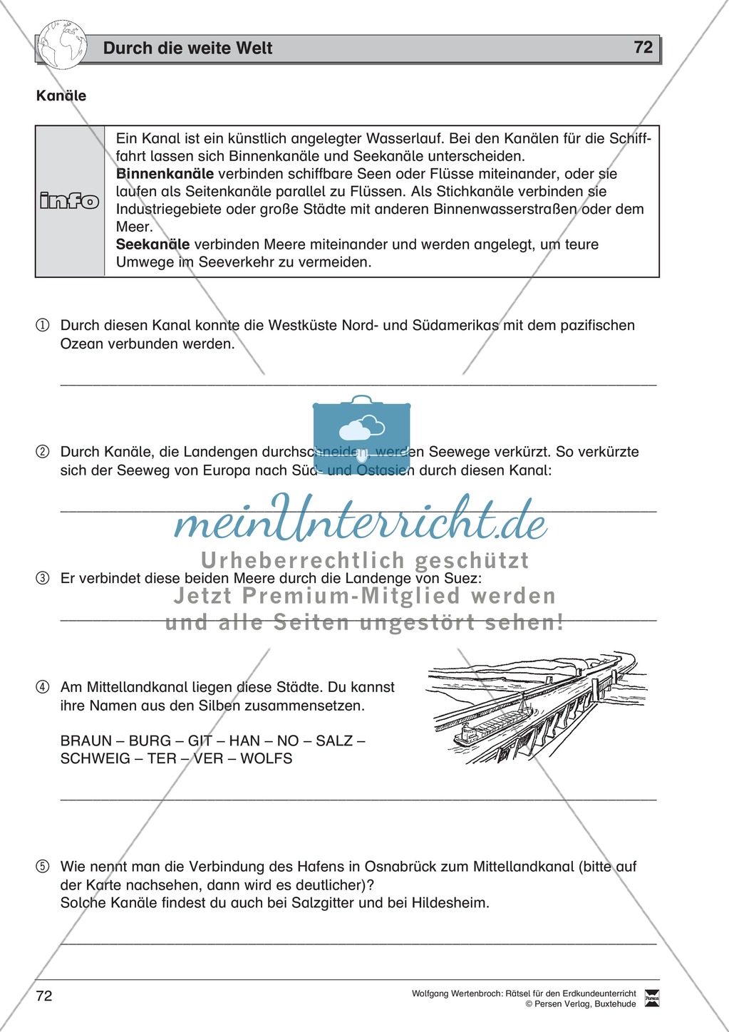 Rätselaufgaben zu Topographie + Exportwaren + Staaten und Hauptstädte + Ozeane der Welt Preview 24