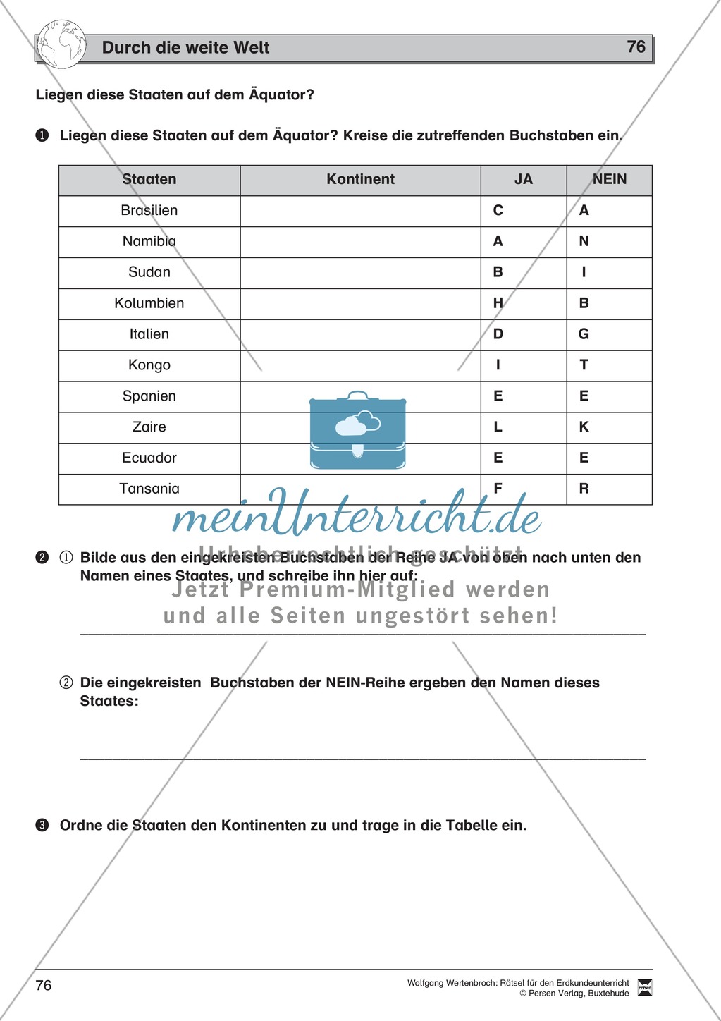 Rätselaufgaben zu Topographie + Exportwaren + Staaten und Hauptstädte + Ozeane der Welt Preview 28