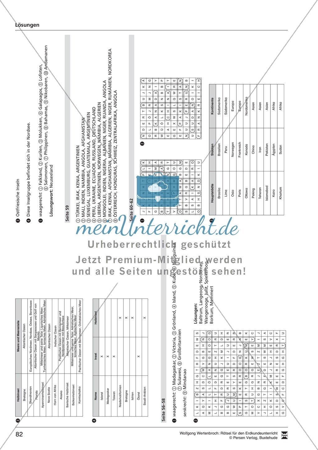 Rätselaufgaben zu Topographie + Exportwaren + Staaten und Hauptstädte + Ozeane der Welt Preview 30
