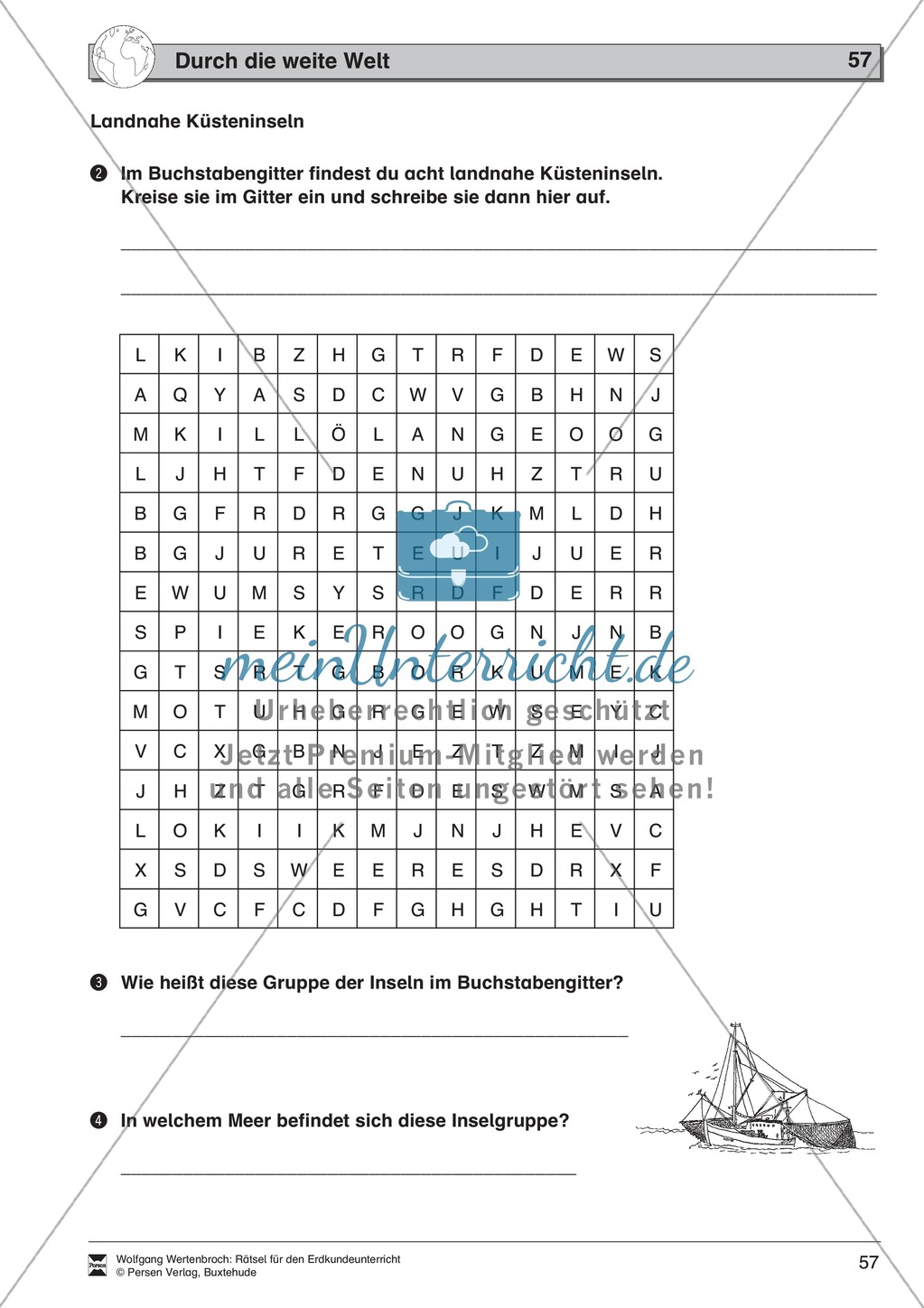 Rätselaufgaben zu Topographie + Exportwaren + Staaten und Hauptstädte + Ozeane der Welt Preview 9